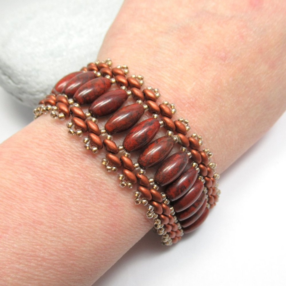Red Jasper woven bracelet - Picture 3 of 11